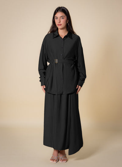 BELTED SKIRT SET