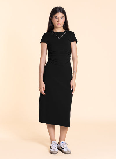 DETAILED MIDI T-SHIRT DRESS