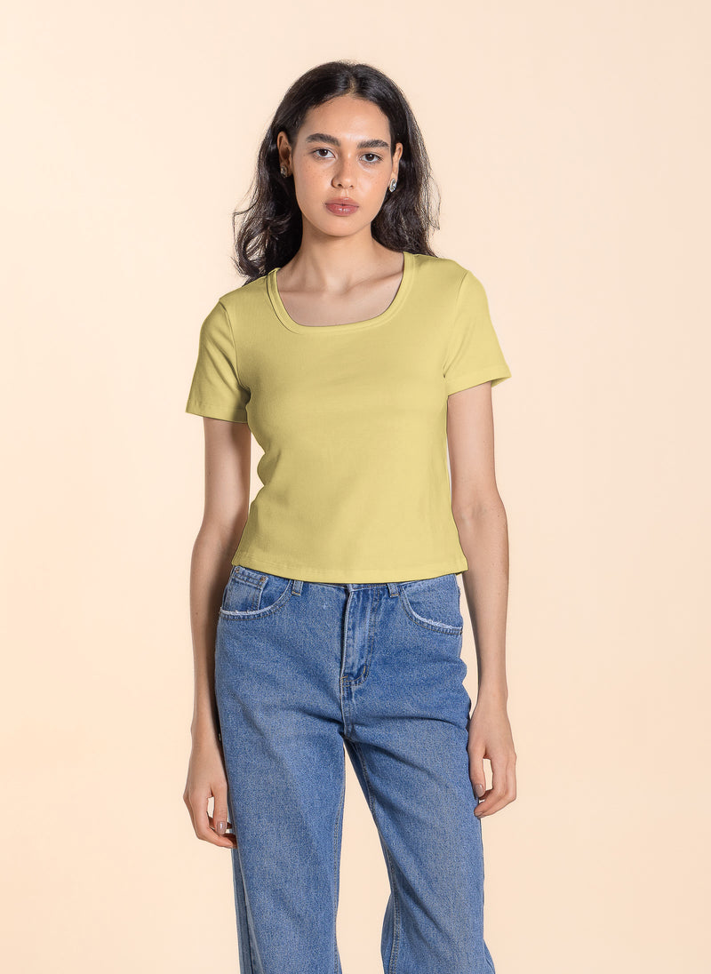 WIDE NECK BASIC T-SHIRT