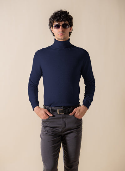 FINE KNIT TURTLE-NECK SWEATER