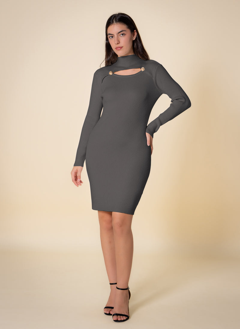 DETAILED SHORT KNIT DRESS