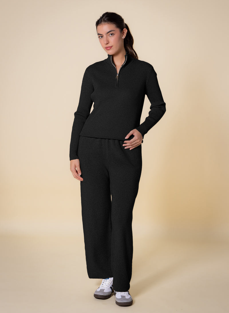 QUATER ZIP SWEATER SET