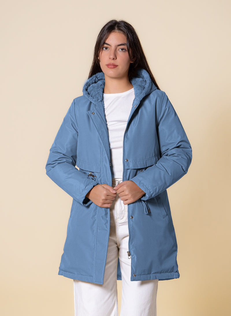 FAUX FUR PUFFER JACKET
