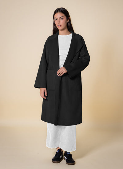 DETAILED WOOL BLEND COAT