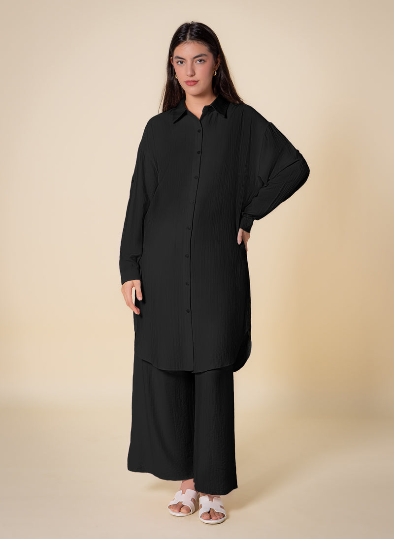 LONG MODEST SHIRT SET