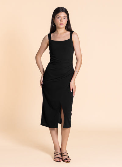 FITTED MIDI DRESS WITH SLIT