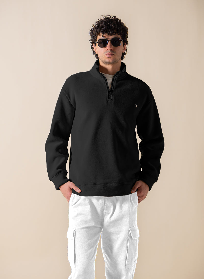 TEXTURED QUATER-ZIP SWEATSHIRT