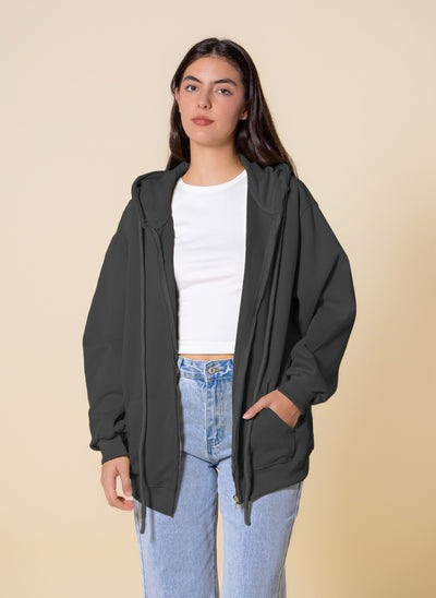 OVERSIZED HOODIE WITH ZIP