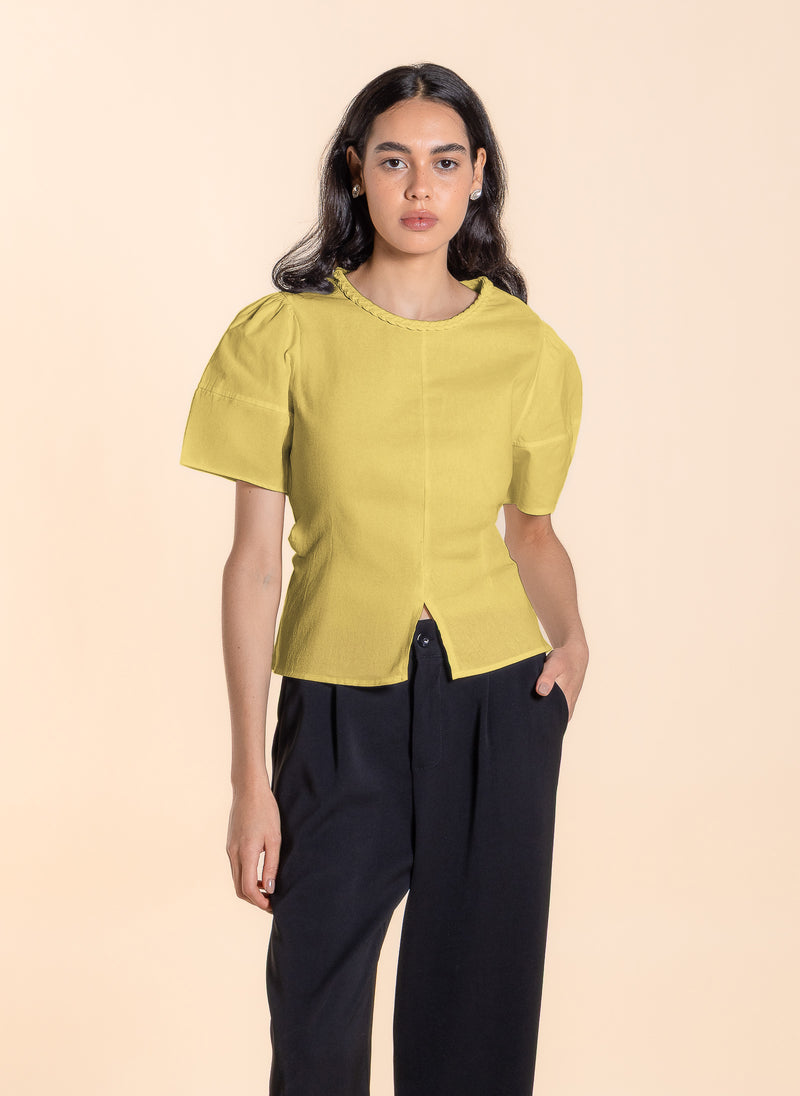 DETAILED COTTON BACK TIE TOP