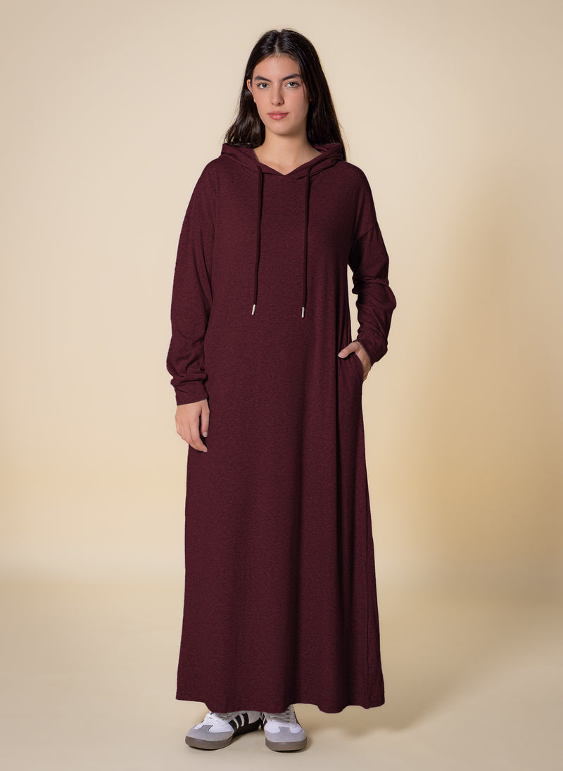 LADIES LONG DRESS WITH HOODIE