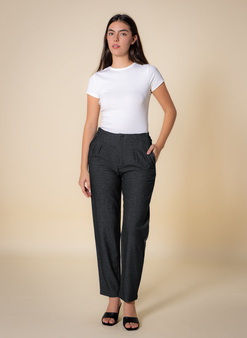 SLIM JOGGER-WASIT TEXTURED TROUSERS