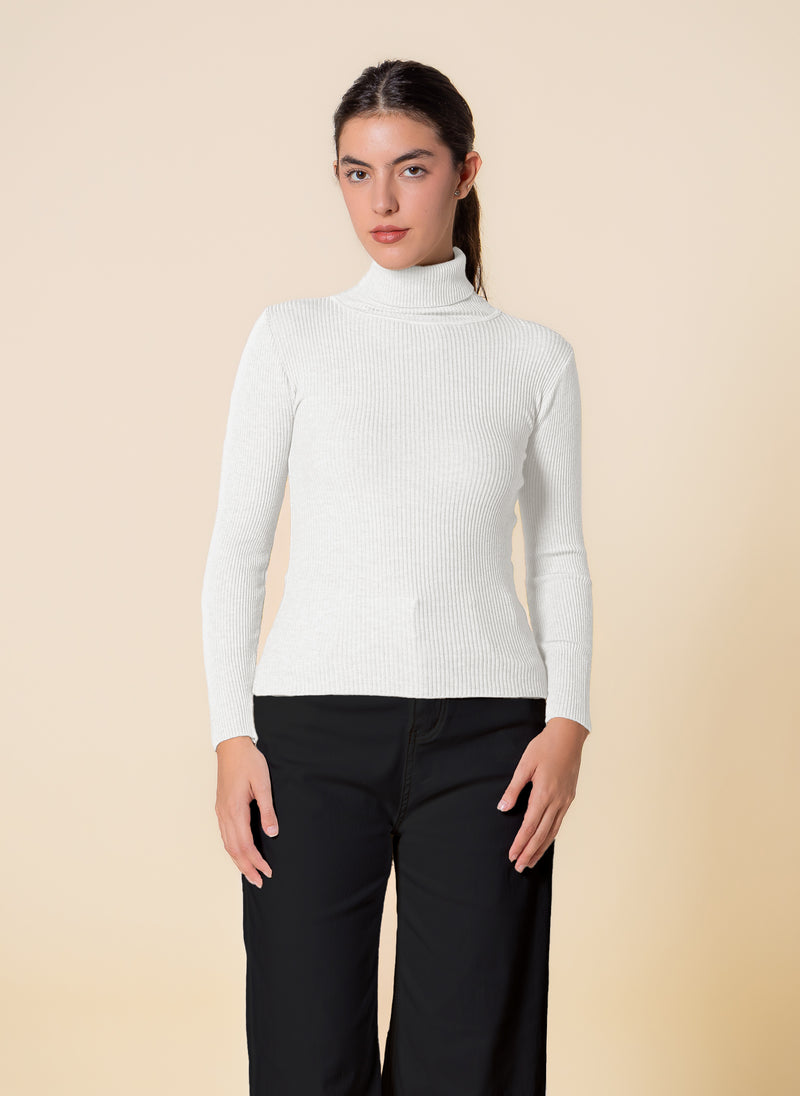 KNITTED HIGH-NECK TOP