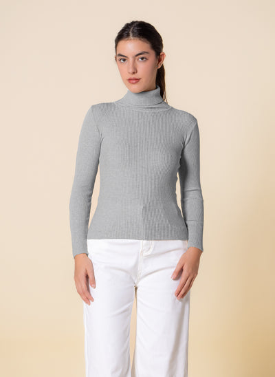 KNITTED HIGH-NECK TOP