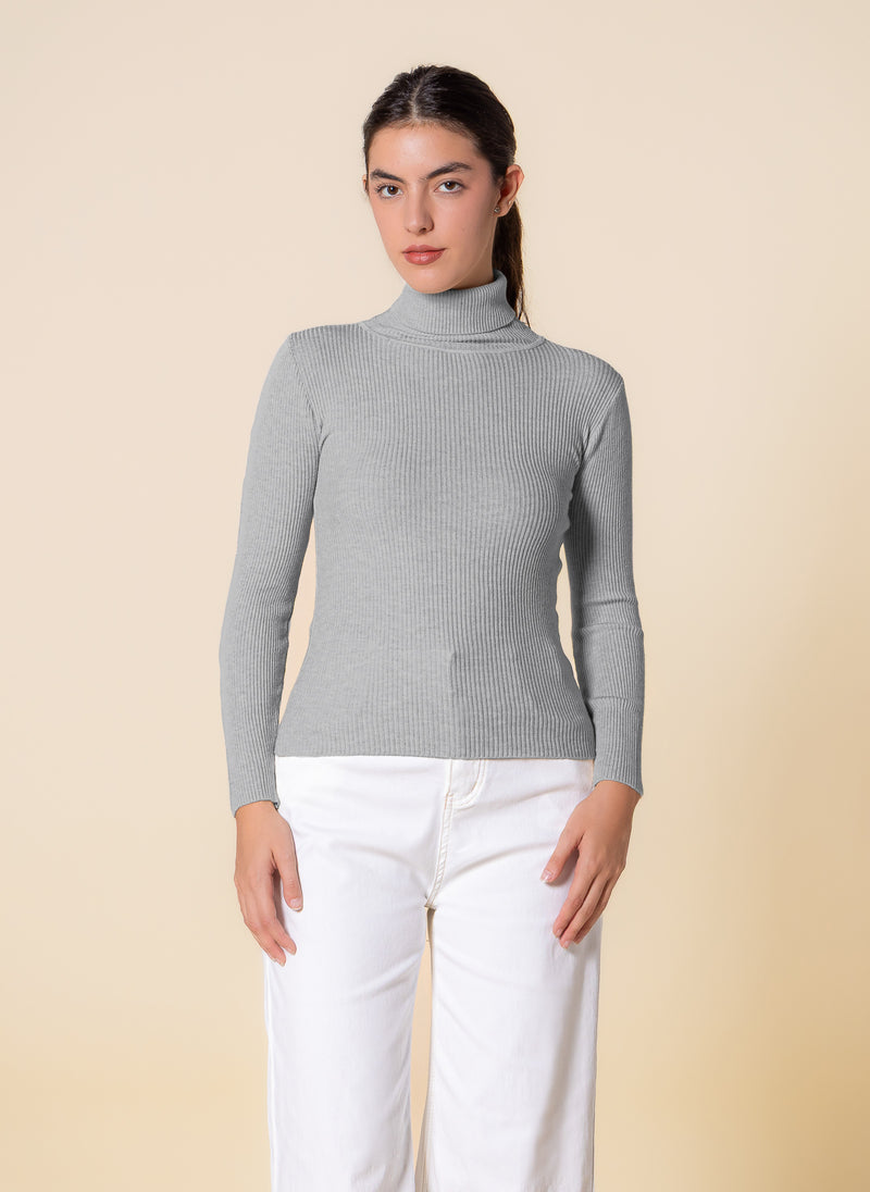 KNITTED HIGH-NECK TOP