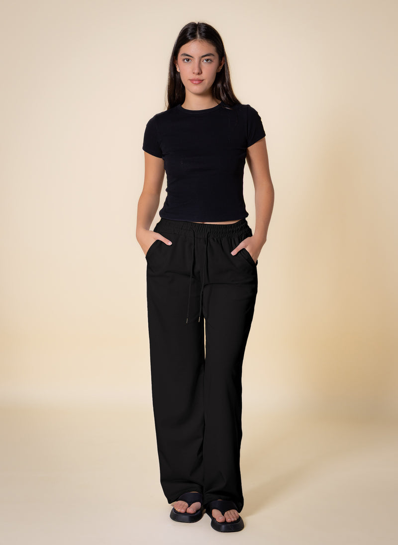 JOGGER-WAIST COTTON TROUSERS