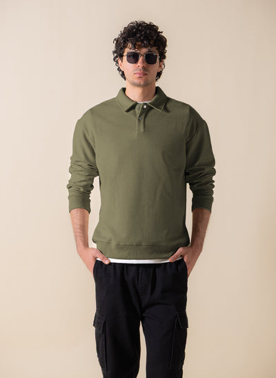 DETAILED POLO SWEATSHIRT