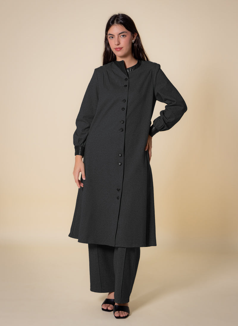 DETAILED TEXTURED COAT SET