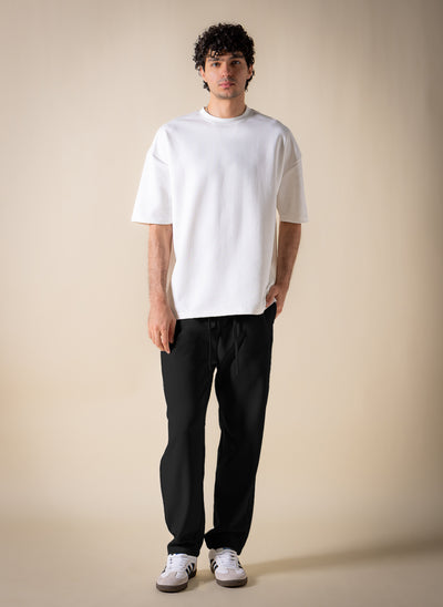 TEXTURED JOGGER-WAIST TROUSERS