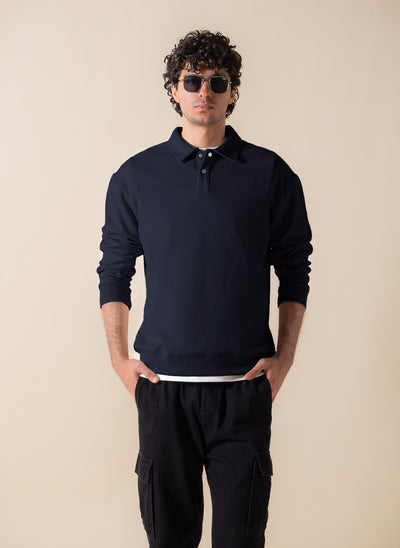 DETAILED POLO SWEATSHIRT