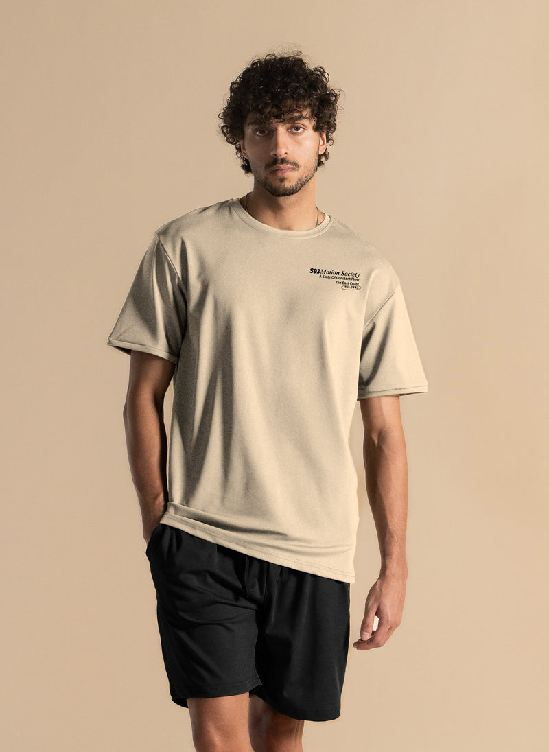 SOFT JERSEY SLOGAN PRINTED T-SHIRT