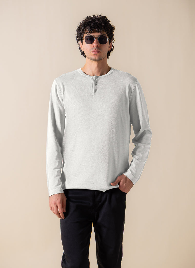 FINE KNIT HENLEY T-SHIRT