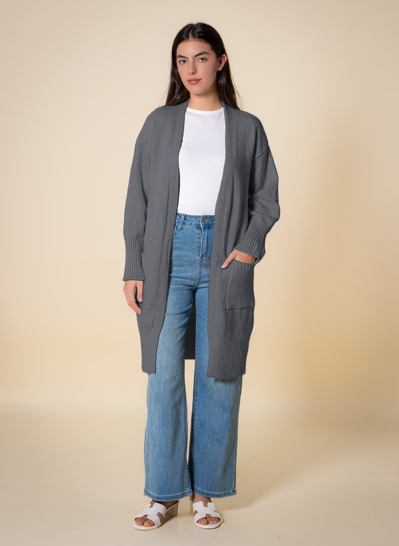 LONG KNITTED CARDIGAN