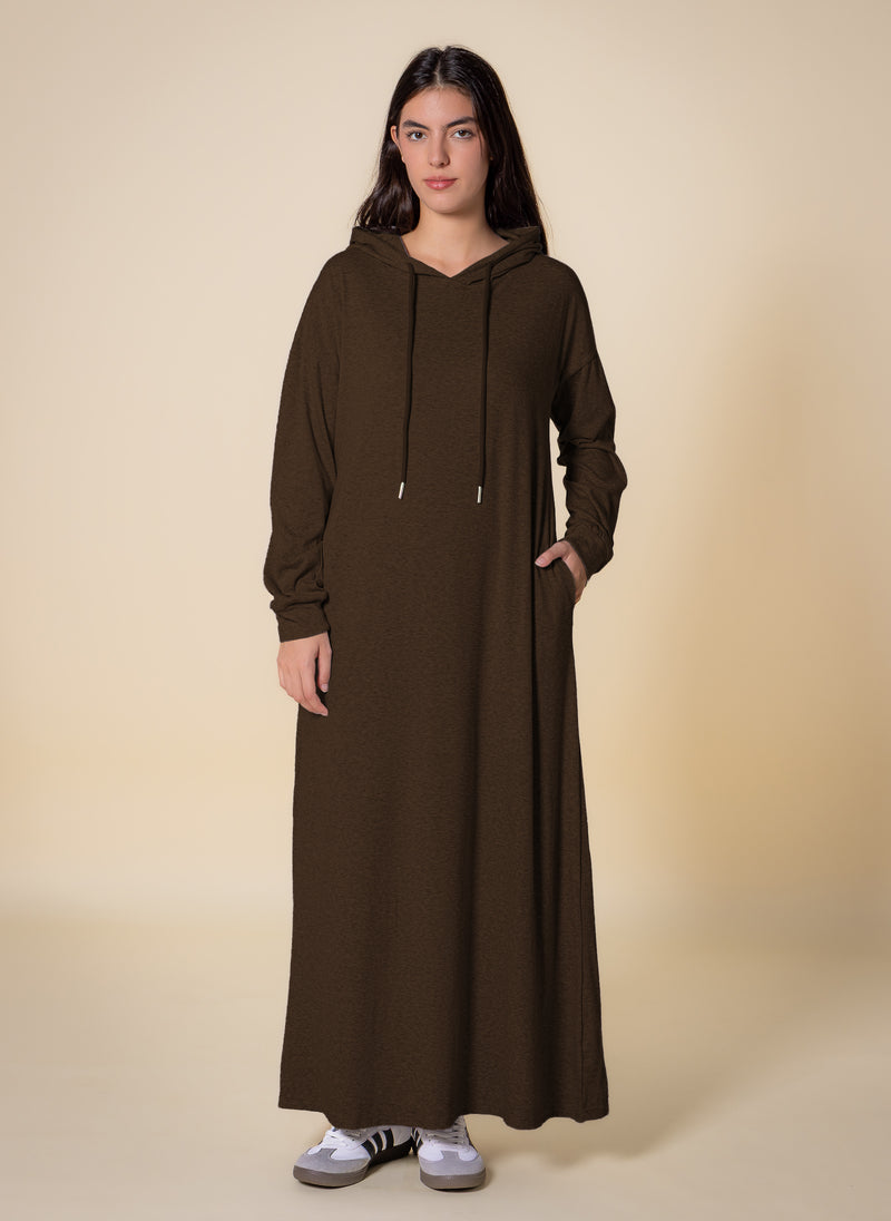 LADIES LONG DRESS WITH HOODIE