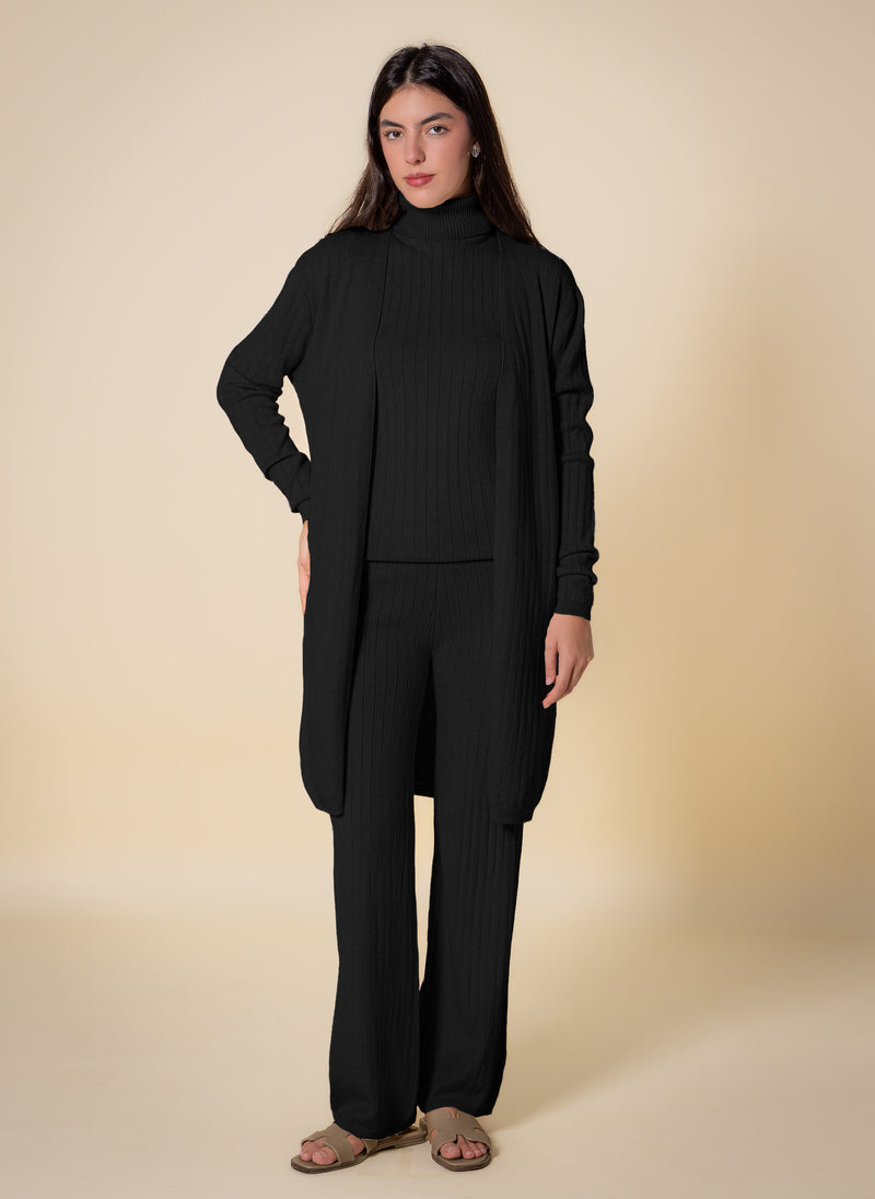 KNITTED TURTLE NECK SET