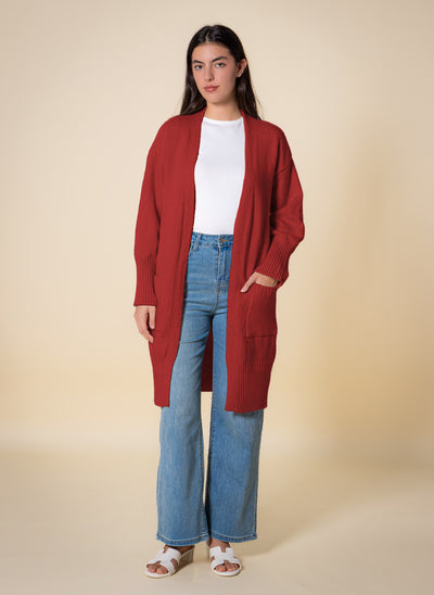 LONG KNITTED CARDIGAN