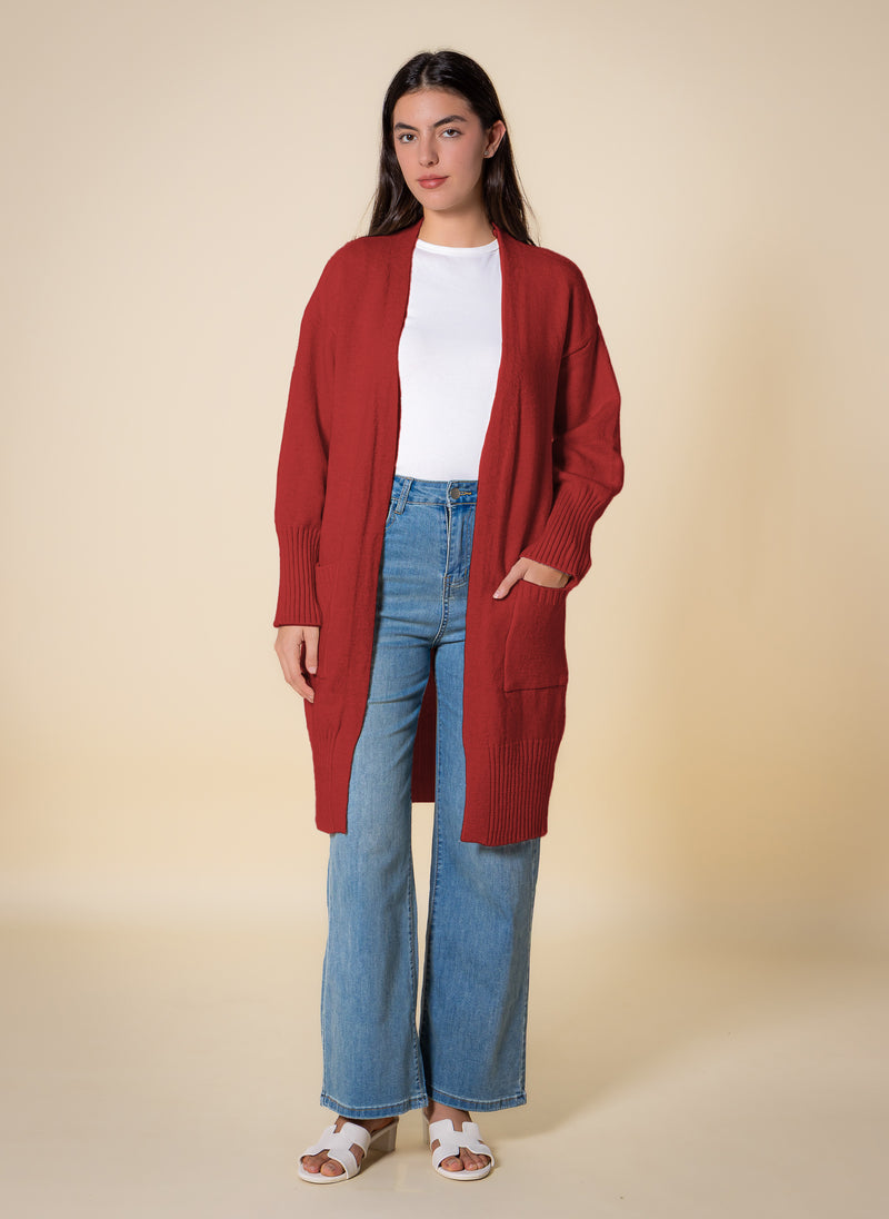 LONG KNITTED CARDIGAN