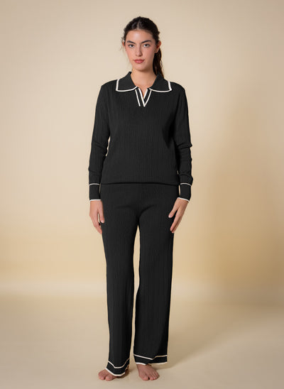 DETAILED POLO SWEATER SET