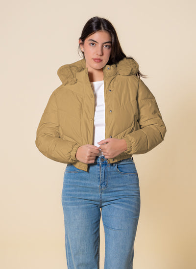 CROP DETAILED PUFFER JACKET