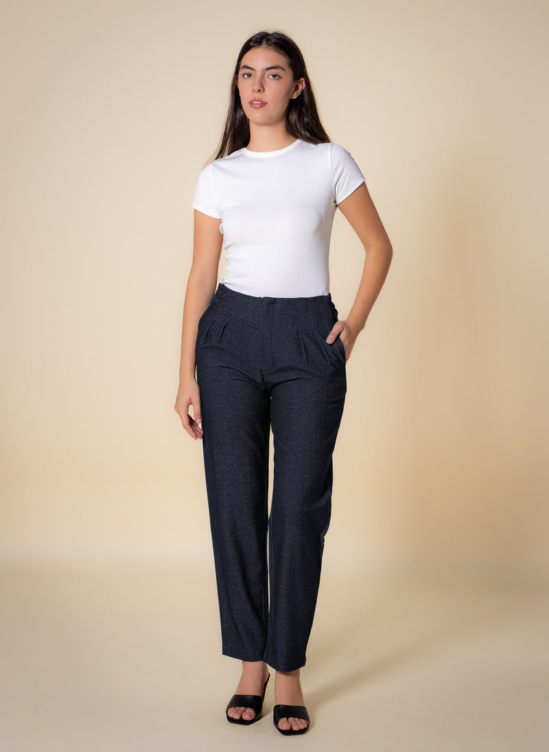 SLIM JOGGER-WASIT TEXTURED TROUSERS