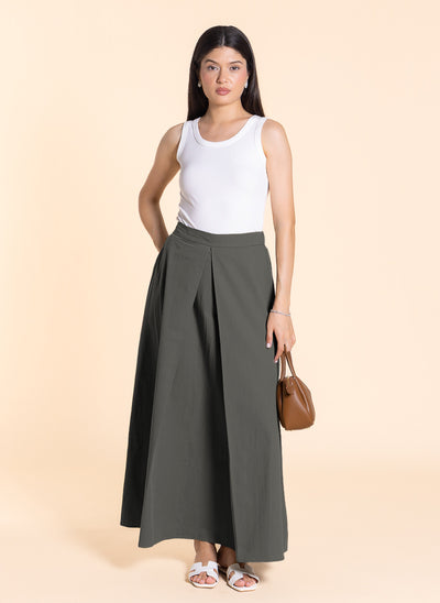 MAXI A-LINE COTTON SKIRT