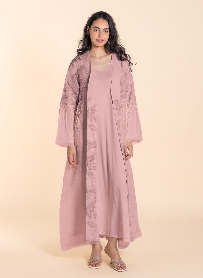 DETAIL EMBROIDERED ABAYA WITH DRESS
