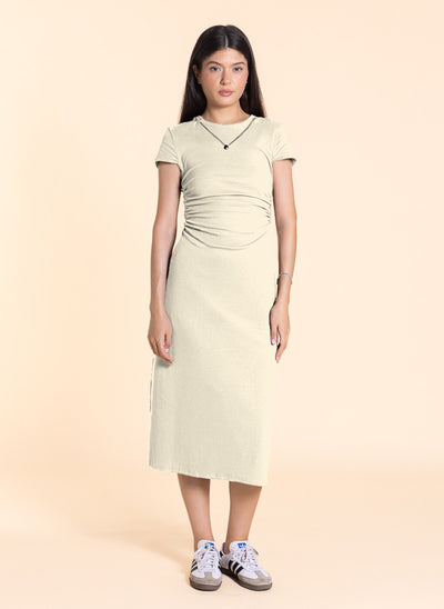 DETAILED MIDI T-SHIRT DRESS