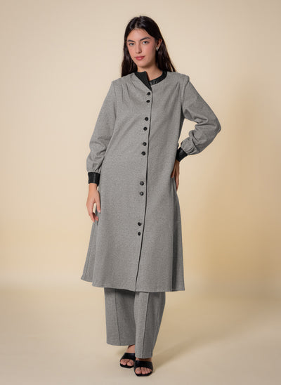 DETAILED TEXTURED COAT SET