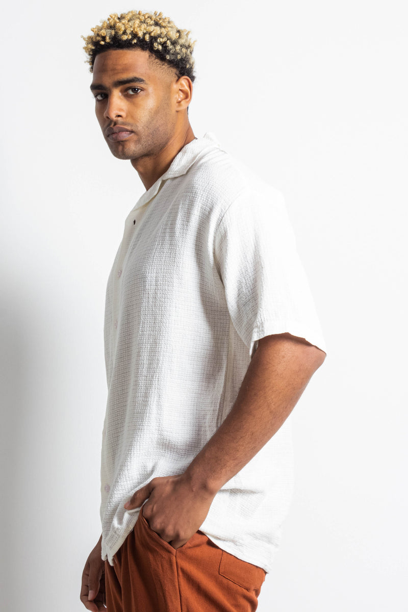LINEN BLEND KNIT SHIRT