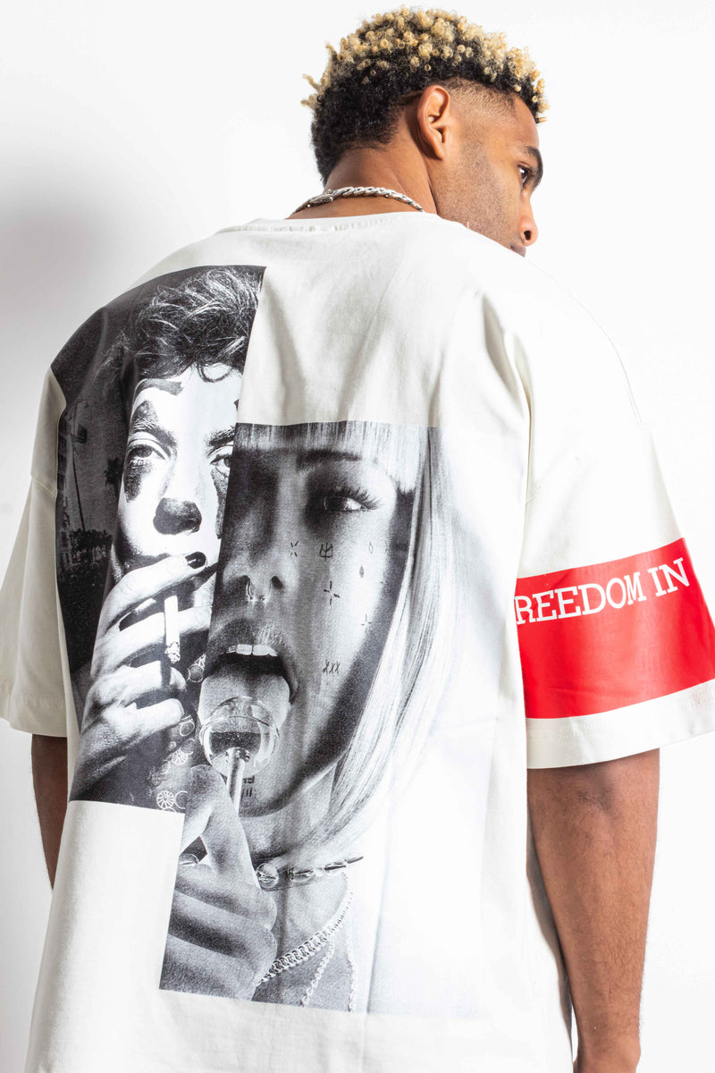 CONTRAST PRINTED T-SHIRT