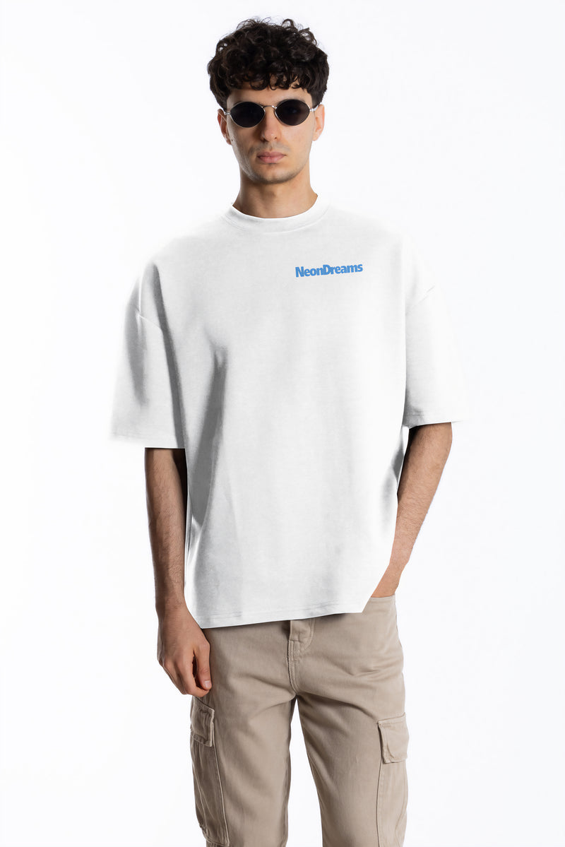 PRINTED MIDWEIGHT COTTON BLEND T-SHIRT