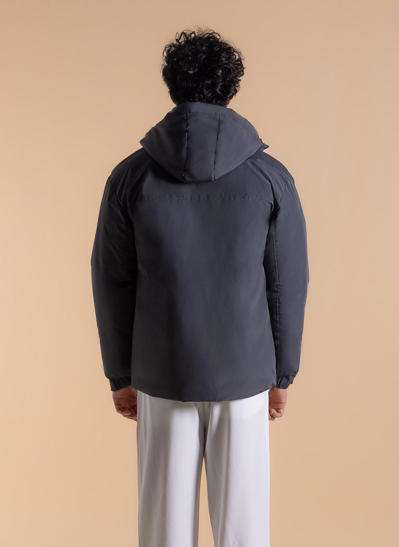 DETAILED HOODED PUFFER JACKET