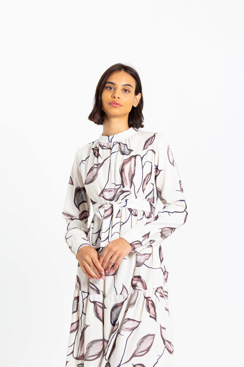 FLORAL PRINTED MIDI DRESS