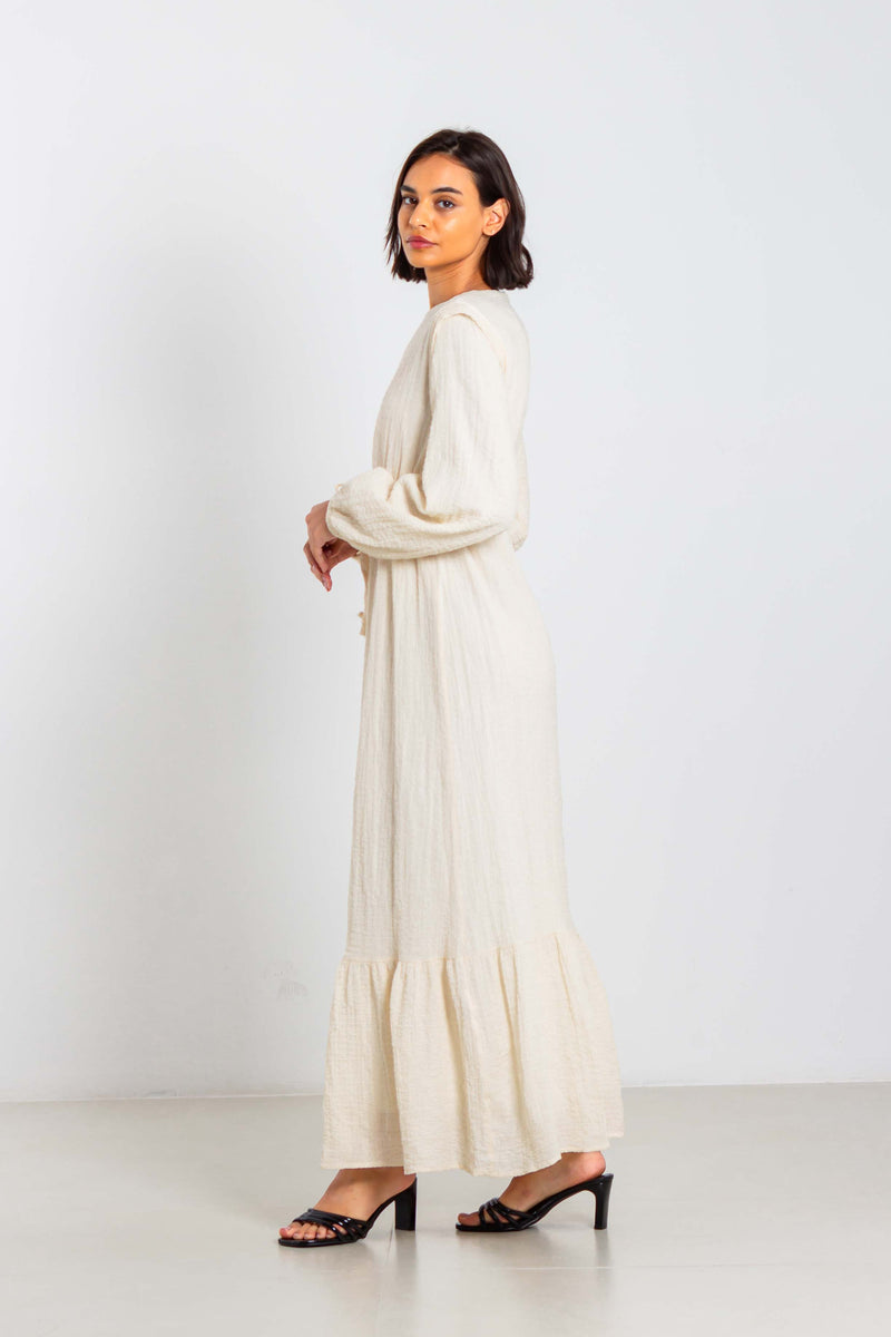 TEXTURED LONG DRESS
