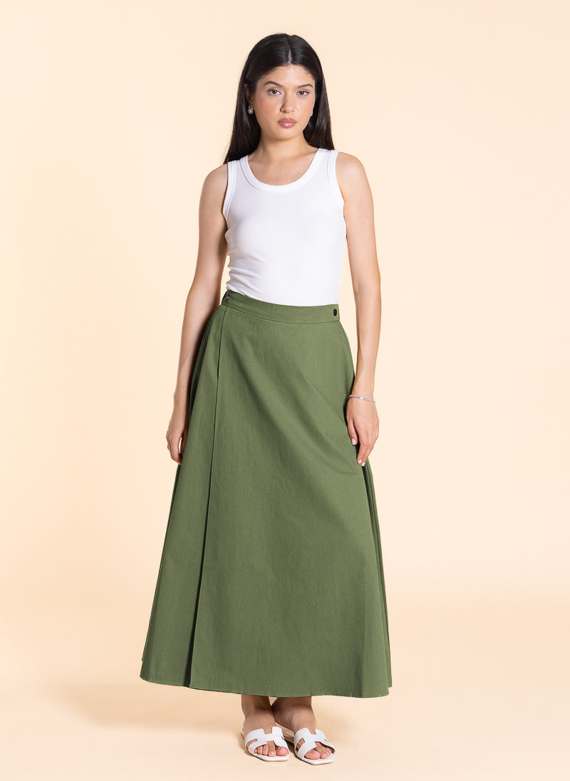 DETAILED A-LINE MAXI SKIRT