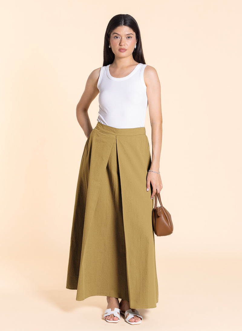 MAXI A-LINE COTTON SKIRT