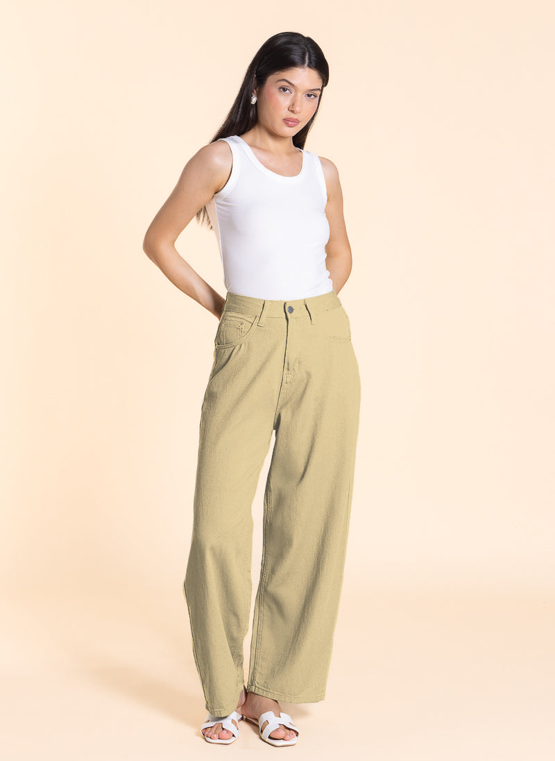 SOFT HIGH-WAIST WIDE LEG JEANS