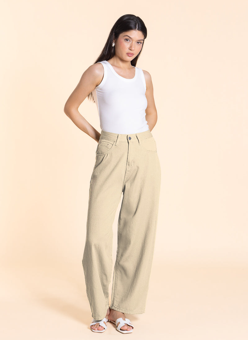 SOFT HIGH-WAIST WIDE LEG JEANS