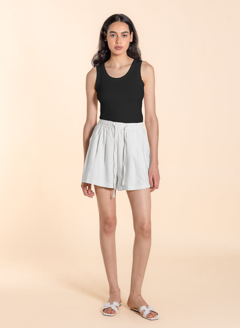 LINEN BLEND COMFORT SHORTS