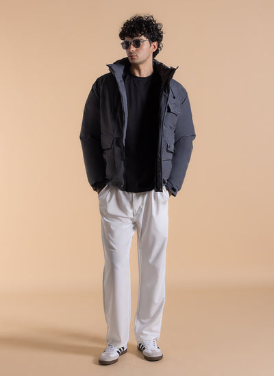 DETAILED HOODED PUFFER JACKET