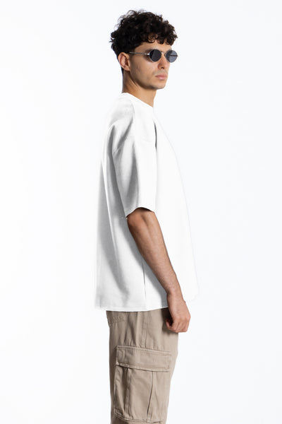 PRINTED MIDWEIGHT COTTON BLEND T-SHIRT